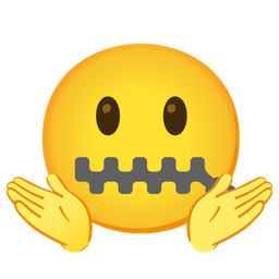 person shrugging and zipper-mouth face