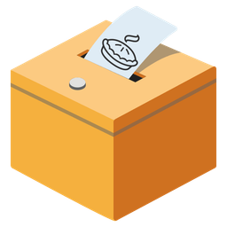 Pie and Ballot box with ballot