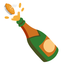 Pie and Bottle with popping cork