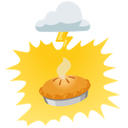 Pie and Cloud with lightning