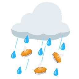 Pie and Cloud with rain