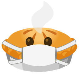 Pie and Face with medical mask