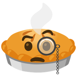 Pie and Face with monocle