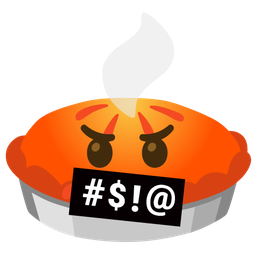 Pie and Face with symbols on mouth