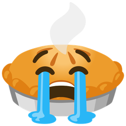 Pie and Loudly crying face