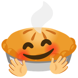 Pie and Smiling face with open hands