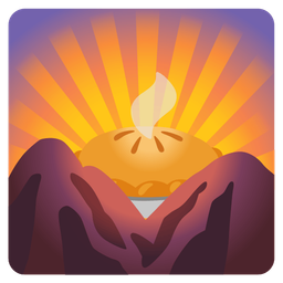 Pie and Sunrise over mountains