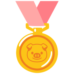 Pig face and 1st place medal