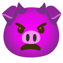 Pig face and Angry face with horns