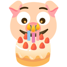 Pig face and Birthday cake