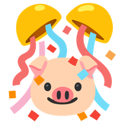 Pig face and Confetti ball