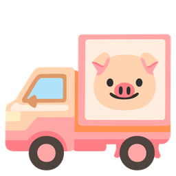 Pig face and Delivery truck