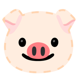 Pig face and Dotted line face