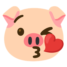 Pig face and Face blowing a kiss