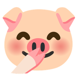 Pig face and Face with hand over mouth