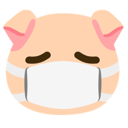 Pig face and Face with medical mask