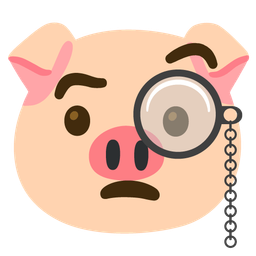 Pig face and Face with monocle
