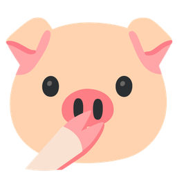 Pig face and Face with open eyes and hand over mouth