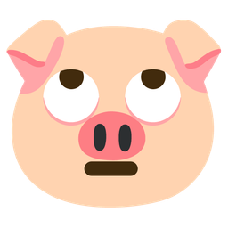 Pig face and Face with rolling eyes