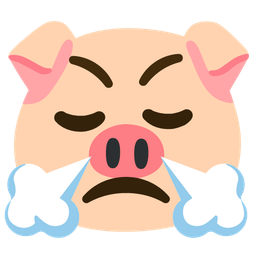 Pig face and Face with steam from nose