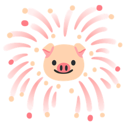 Pig face and Fireworks