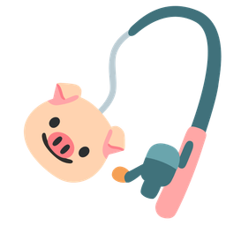Pig face and Fishing pole