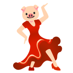 pig face and high-heeled shoe