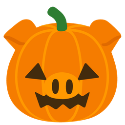 Pig face and Jack-o-lantern