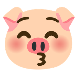 Pig face and Kissing face with closed eyes