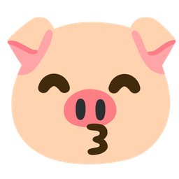 Pig face and Kissing face with smiling eyes
