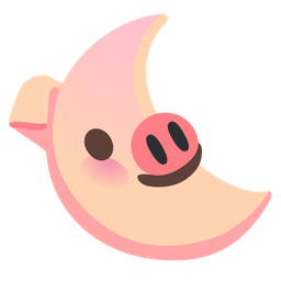 Pig face and Last quarter moon face