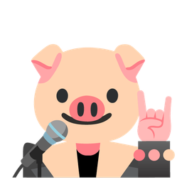 Pig face and Microphone