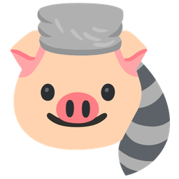 pig face and raccoon