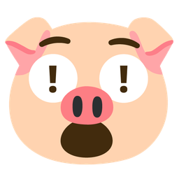 Pig face and Red exclamation mark
