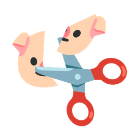 Pig face and Scissors