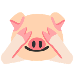 Pig face and See-no-evil monkey