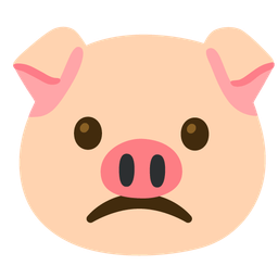 Pig face and Slightly frowning face