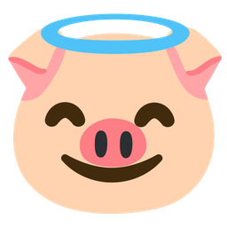 Pig face and Smiling face with halo