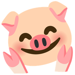 Pig face and Smiling face with open hands