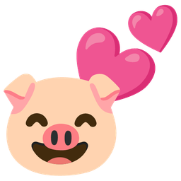 Pig face and Two hearts