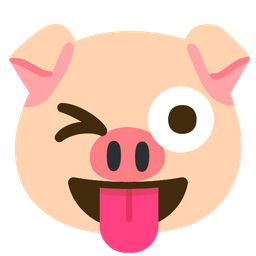 Pig face and Winking face with tongue