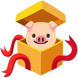 Pig face and Wrapped gift