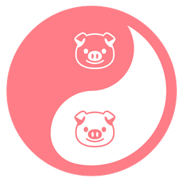 Pig face and Yin yang