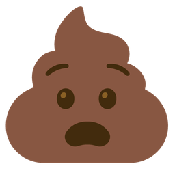 pile of poo and anguished face
