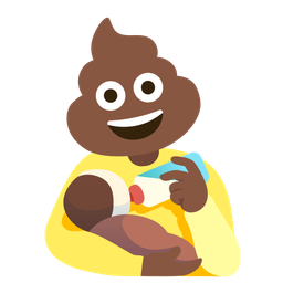 pile of poo and baby bottle