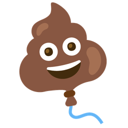 pile of poo and balloon