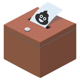 pile of poo and ballot box with ballot