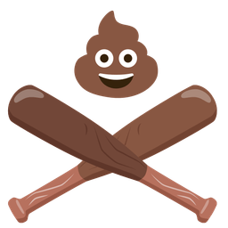 pile of poo and baseball