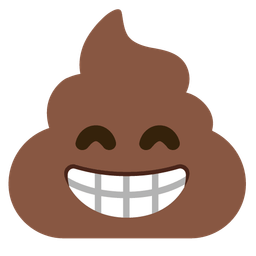 Pile of poo and Beaming face with smiling eyes