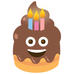 pile of poo and birthday cake